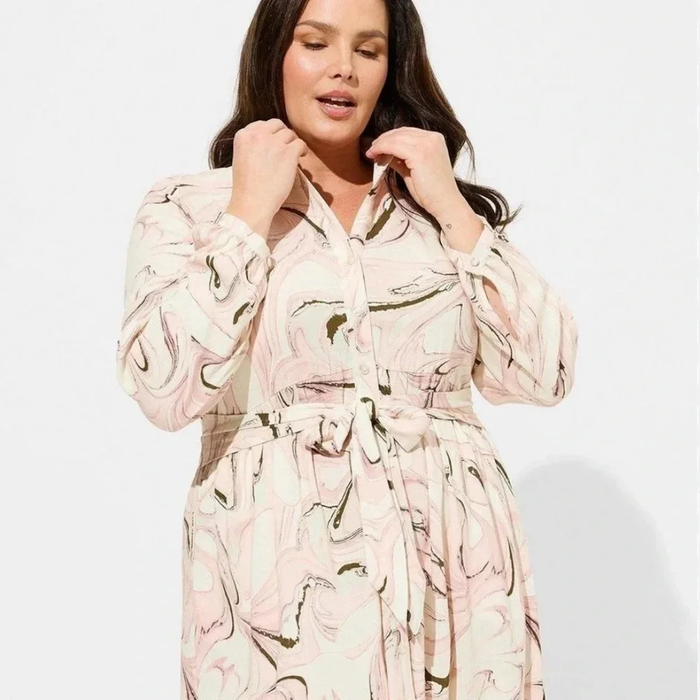 torrid Pink Marble Print Mini Dress
